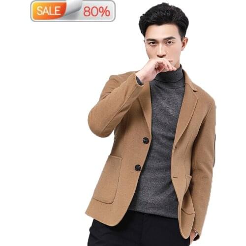 Short Wool Coat Men Jacket Spring Casual Suit Korean Blazer Mens Coats and Jackets Overcoat Casaco Masculino B213A7