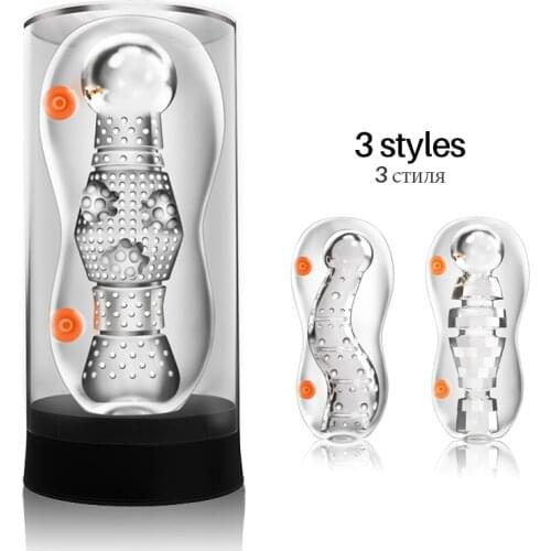 Male Masturbators Cup Transparent Realistic Vagina Pocket Pussy Dual Channel Soft Anus Realistic Vagina Adult Sex Toy for Men