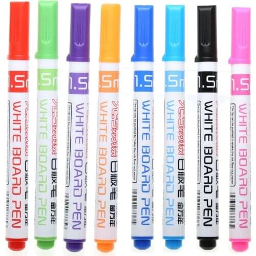 8 Colors Set Whiteboard Marker Non Toxic Dry Erase Easy Wipe Children Draw Graffiti Marker Pen POP Window Post Pen