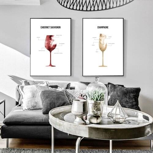 Anatomy Poster of Wine Cabernet Sauvignon Wall Art Canvas Print Nordic Style Decoration Picture HD Image Metal Frame