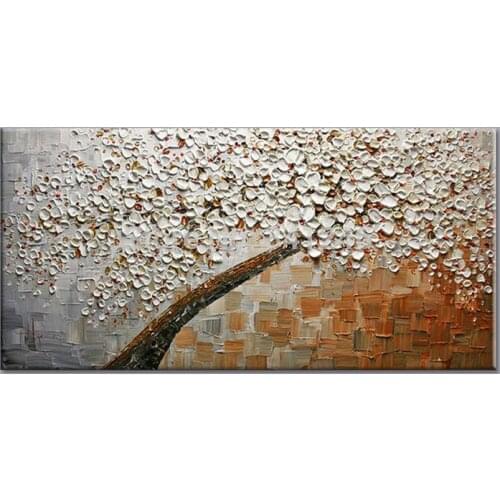 New handmade Modern Canvas on Oil Painting Palette knife Tree 3D Flowers Paintings Home living room Decor Wall Art 168038