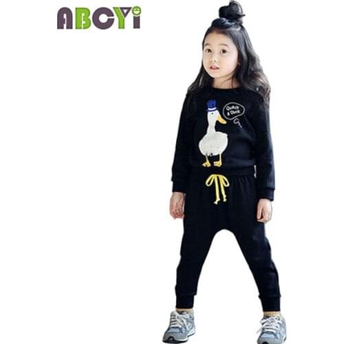 New Spring Autumn Long Sleeve Children Hip Hop Clothing Set 1-8 Year Baby Boys Girls Clothes Sport T shirt + Pants 2pcs Kids Set