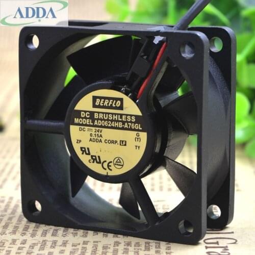 Original FOR ADDA AD0624HB-A76GL 6025 24V 0.15A 6CM 6cm waterproof inverter cooling fan