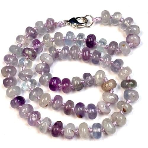 Natural Crystal Agates Malachite Tiger Eye Stone Abacus Beads Necklace DIY Womens Fine Jewelry Necklaces Gifts 18 inches