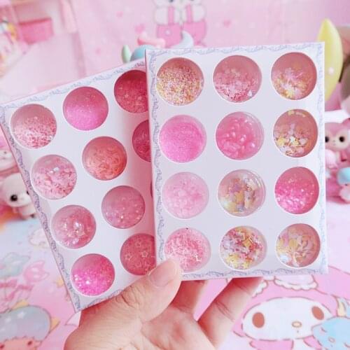 Pink Sequins Eyeshadow Palette Mermaid Sequins Gel Make Up Festival Party Makeup Cosmetics