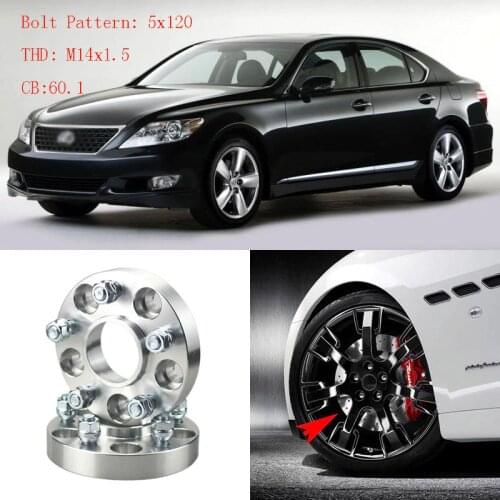 4pcs 1" Wheel Spacers Adapters 5 Lug 5x4.7"/5x120-14x1.5 Studs For Lexus LS 2007
