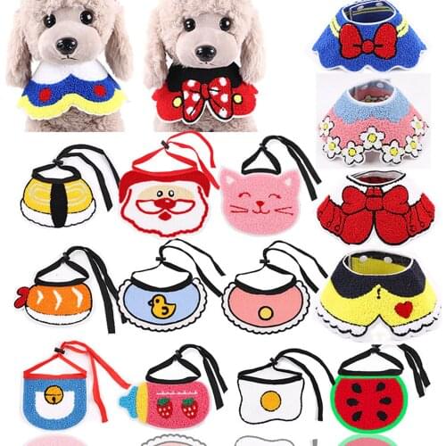 Adjustable Pet Dog Cat Saliva Towel Lace Decorative Bib Hand-Woven Puppy Collar Kitten Neckerchief Scarf