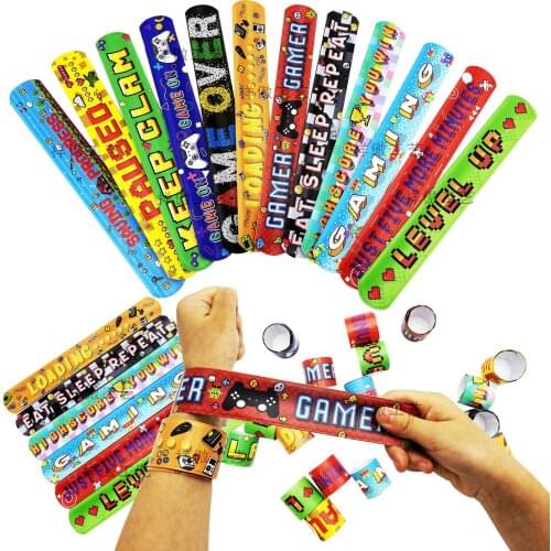 Game Printing Slap Bracelets Boom Explosion Symbol Game Theme Parti LOL Kids Boy Birthday Party Gifts Childrens Day Favor