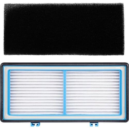 Home Replace HEPA Filter 255x125x32mm + 1pcs Sponage Cotton Black for Air Purifier