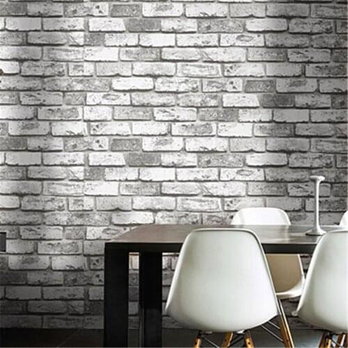 Beibehang Vintage Shabby Brick Deco Vinyl Wallpaper roll Brick Stone Faux Realistic PVC papel de parede for home background wall