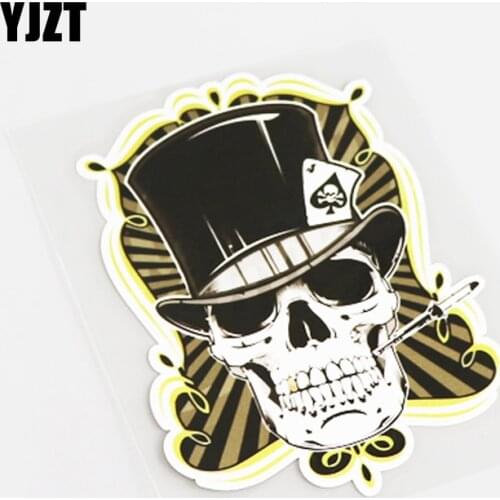 YJZT 9CM*13CM Cartoon Personality Skull Car Sticker Decal PVC Graphical 13-0632