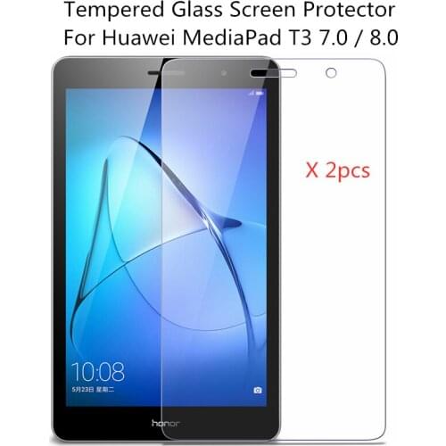 2pcs/lot 9H Tempered Glass Screen Protector For Huawei MediaPad T3 8.0 7.0 3G 4G WiFi Tablet Protective Film For KOB-L09 KOB-W09