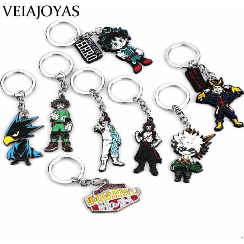 2019 My Hero Academy Keychain Cartoon Bakugo Izuku Shoto Alloy Pendant Key Chain Charm Car Key Ring Anime Jewelry Accessories