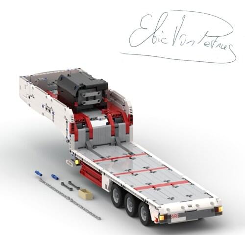 1143+Pcs Flatbed 3 Axle Trailer MOC-78480 Small Particle Building Blocks Model Set Assembly Toy For Children Educational Toys