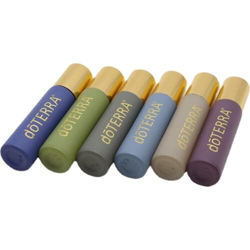 50PCS 10ML Refillable Essential Oil Bottles Morandi Color Thick Glass Roller Bottle for DoTERRA Essential Oil Sample Light Proof