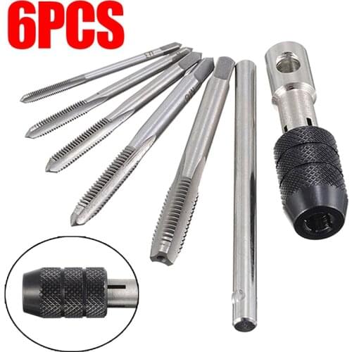 6pcs New HSS T-design Metric M3 M4 M5 M6 M8 Wrench Set Hand Screw Thread Tap Repair Tool With Hand Screw Thread Tap