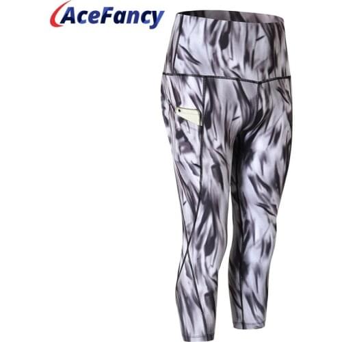 Acefancy Camo Yoga Leggings Calf-Length Breathable Yoga Pants Women Sportwear 61104 Training Leggings Sport Women Fitness