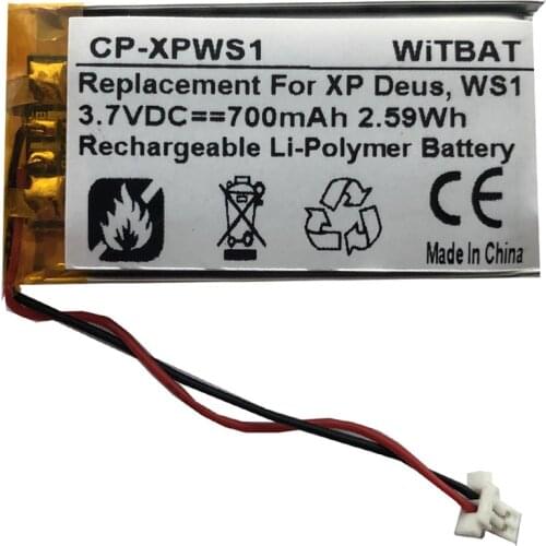 New 3.7V 700mAh Li-Polymer Battery Suitable for XP Deus WS1 metal detector battery Rechargeable Replacement