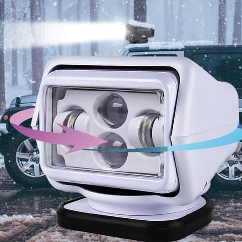 1 Set Wireless Remote Control 7 Inch Led Searchlight 60W Spotlight for Marine 4X4 Off-Road Vehicles ATV SUV UTV Truck