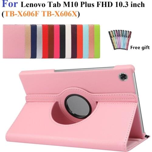 360 Degree Rotating Case for Lenovo Tab M10 FHD Plus TB-X606F X606X 2020 10.3 Smart Cover Funda Tablet Stand Shell with Stylus