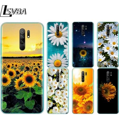 Summer Daisy Sunflower Silicone Cover For Xiaomi Redmi Note 9 9A 9AT 9C 9S Pro Max 9T 8T 8 7 6 5 Pro 5A 4X 4 Phone Case