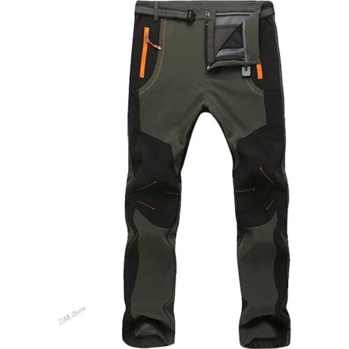 Outdoor Bike Bicycle Pants S-5Xl Winter Men Women Cycling Pants Softshell Thermal Waterproof Sports Trousers Windproof Fleece
