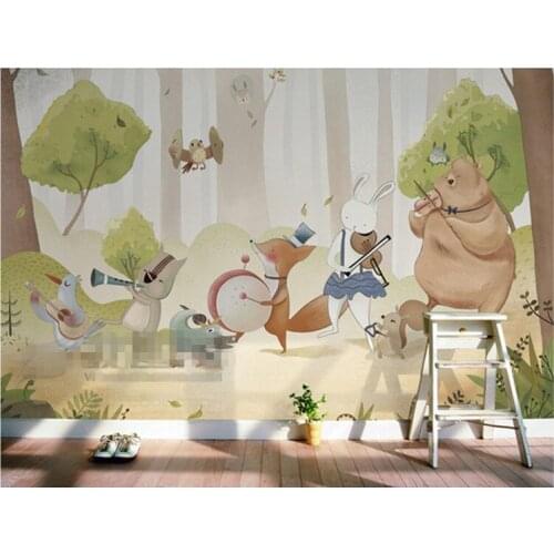 Custom Mural 3D Cartoon Naughty Bear Childrens Room Bedroom Boy Girl Room Decoration Papel De Parede