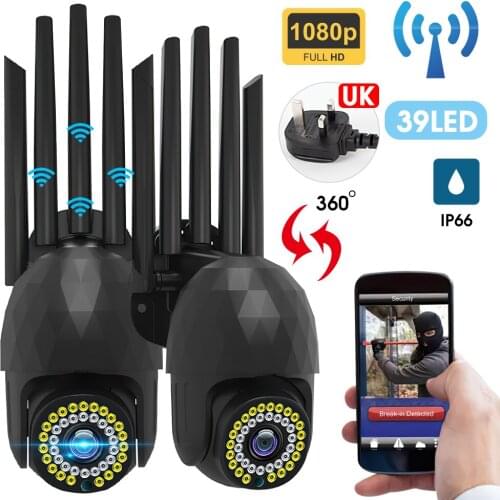 HD 1080P Wifi IP Camera Home Security Outdoor PTZ Surveillance Cameras with Night Vision Motion Detection Alarm for Home Offices