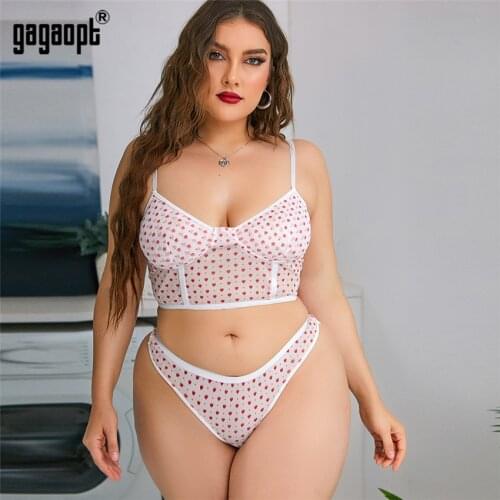 Gagaopt 2-Piece Bra Set Plus Size Sling Sleepwear Pijama Mujer Nightwear Pyjama Pour Femme