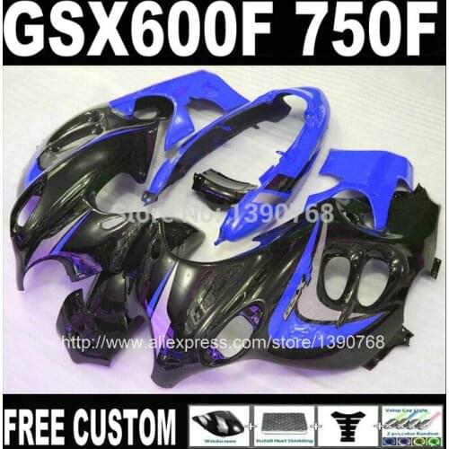 Bodywork fairing set for SUZUKI KATANA GSX600F 2003 2004 2005 2006 black blue ABS fairings kit GSX750F 03 04 05 06 HM31y