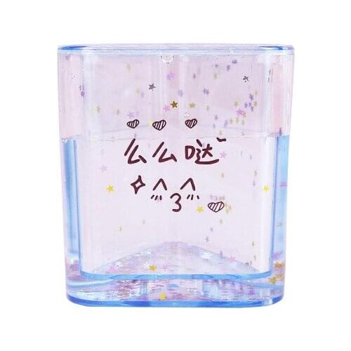 Creative Acrylic Triangle Round Pen Holder Cute Desktop Decoration Pen Holder Gifts for Teachers and Classmates Chalk Holder