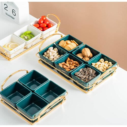 Light Luxury Creative Ceramics Dried Fruit Candy Plate Serveware Snack Tray Serveware Serving Tapas Dishes Nuts Olives