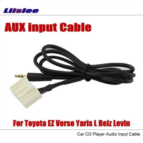 Liislee Original Plugs To AUX Adapter 3.5mm Connector For Toyota EZ Verso Yaris L Reiz Levin Car Audio Media Cable Music Wire