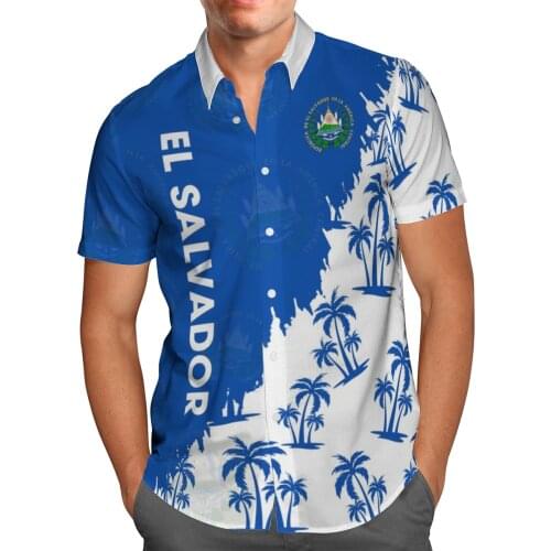 El Salvador 3D Beach Hawaiian 2021 Summer Men Shirt Short Sleeve Shirt Streetwear Oversized 5XL Camisa Social Chemise Homme-904