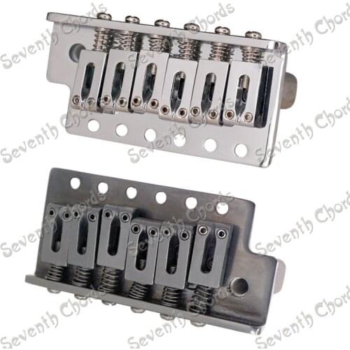 A Set Thickened Base 6 String Saddle Single Tremolo Bridge System for Electric Guitar / Chrome - Black for choose