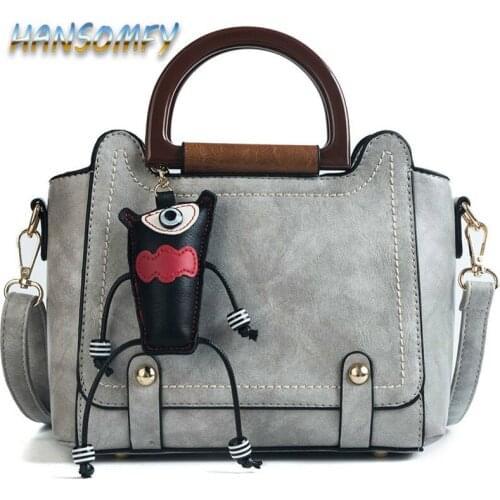 Luxury Handbags Women Bags Designer Cute Pendant Vintage Female 2019 Retro Girls Crossbody Bags Ladies Wide Shoulder Bags YY-07