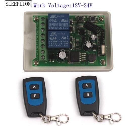 Sleeplion 12V 24V 36V 48V 2CH Smart Remote Control Switch System 1/2/3 Transmitter Receiver Relay Garage Door Motor Smart Switch