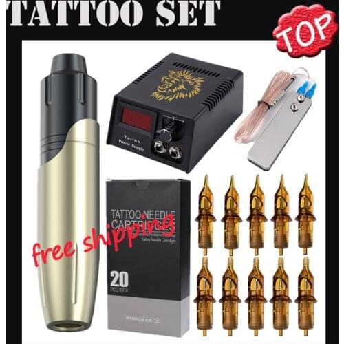 Professional Tattoo Machine Kit Complete Rotary Tattoo Pen Machine Set With Needle For Permanent Makeup Eyebrow Tattoo beginners