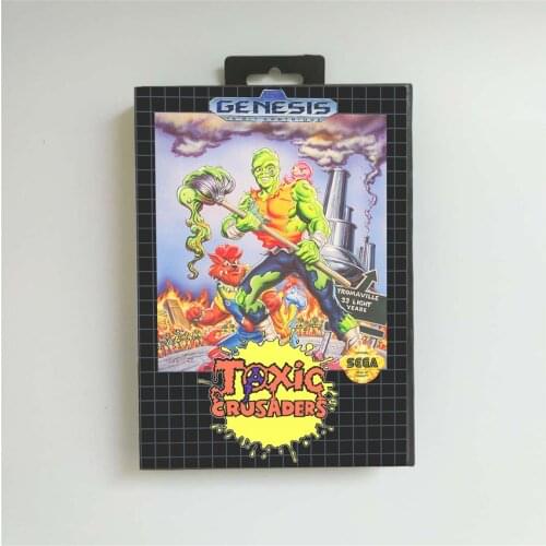 Toxic Crusaders - USA Cover With Retail Box 16 Bit MD Game Card for Sega Megadrive Genesis Video Game Console