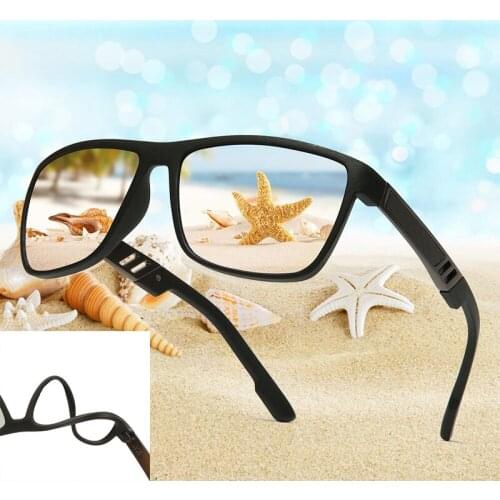 Tr90 Polaroid Sunglasses Square Flexible Driving Rubber Square Sun Glasses Famous Brand Men Polarized Sunglases for Women Men