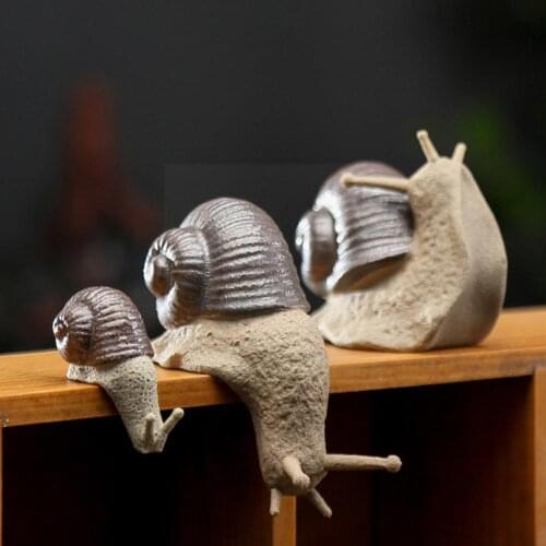 Creative Ceramic Small Snail Bonsai Ornaments Micro Tray Tea Landscape Pet Ornaments Room Living Desk R6P2