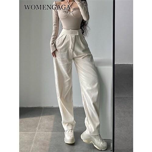 WOMENGAGA Women's Corduroy Trousers