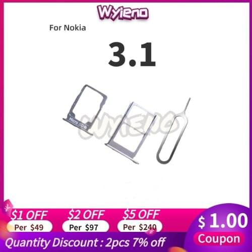 Wyieno 1 Set SIM Card Tray Holder Slot For Nokia 3.1 SD Tray Adapter + Tracking