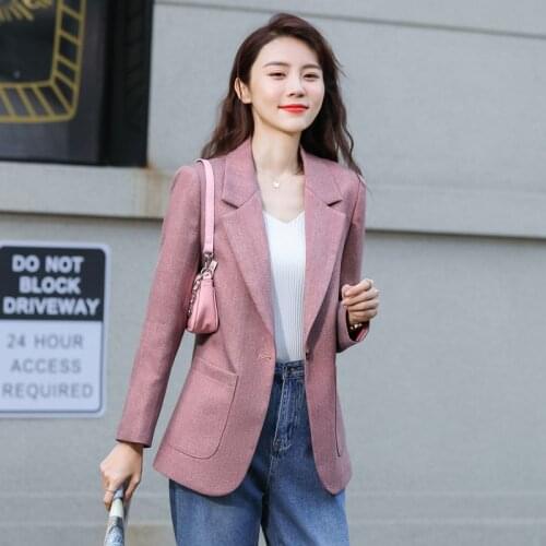 S-4XL Plus Size Womens Autumn and Winter Office Professional Suit New Pocket Slim Temperament Long Sleeve Jacket High Quality