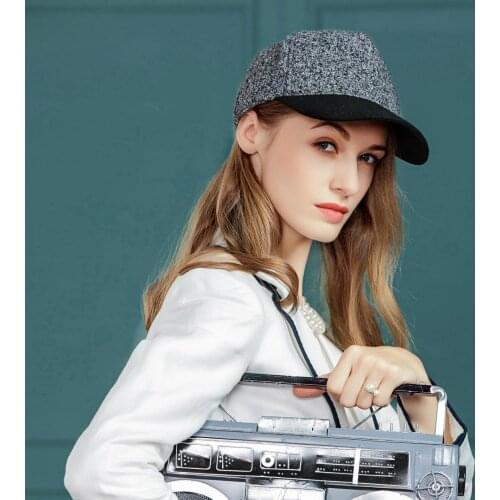 Winter New Design Ladies Fedoras Cap All-match Wool Hat Female Leisure Autumn Outing School Students Travel Cap B-7463