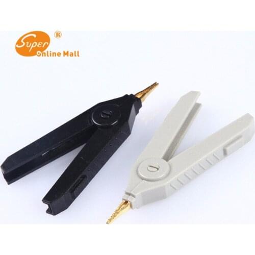 1pair Light gray Black metal alligator clips 20A Test clip With teeth Plated copper clip long 90mm Electrical Clamp