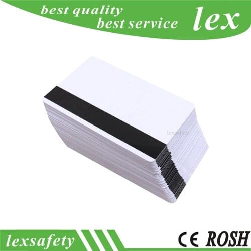 100PCS CR80 Blank PVC Magnetic Stripe Card 4000 OE Hi-Co Track Magnetic Card White Plastic Cards For Access Control System