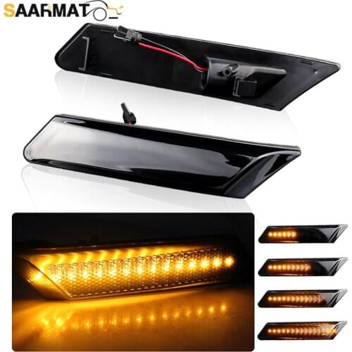 2Pcs Dynamic Amber LED Side Marker Turn Signal Light For Porsche 911 Carrera Targa Turbo GT2 GT3 997 Cayman Boxster 987 Canbus