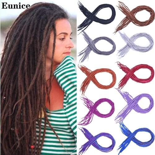 20 Inch Eunice Synthetic Hair For Women Wool Soft Dreadlocks Long Crochet Braiding Hair Extension 10/Strands For Men For Child