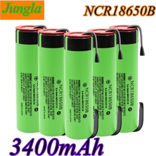 2020 New Original 18650 Battery NCR18650B 3.7V 3400mah 18650 Lithium Rechargeable Battery Welding Nickel Sheet batteries